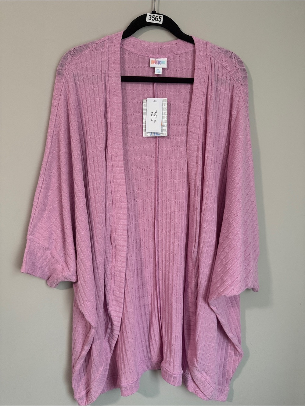 LuLaRoe Dusty Pink Ribbed Open-Front Cardigan